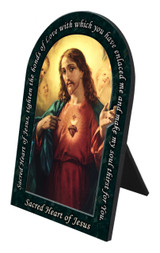 Sacred Heart of Jesus Prayer Arched Desk Plaque