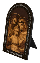 Holy Family of Nazareth Prayer Arched Desk Plaque