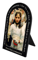 After the First Holy Communion (Detail 1 Girl) Prayer Arched Desk Plaque