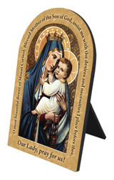 Our Lady of Mt. Carmel Prayer Arched Desk Plaque