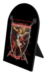 St. Michael Defend Us Arched Desk Plaque