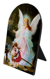 Guardian Angel Arched Desk Plaque II