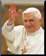 Pope Benedict Waving Wall Plaque