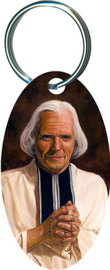 St. John Vianney Oval Keychain