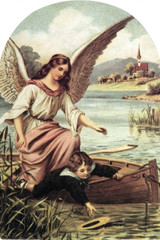 Guardian Angel on the Boat Arched Magnet