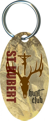 St. Hubert Graphic Oval Keychain