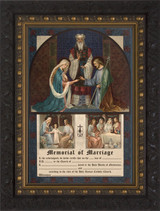 Wedding of Joseph and Mary Memorial of Marriage Ornate Dark Frame