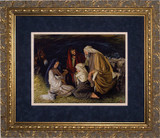 Adoration of the Shepherds by Jason Jenicke Matted - Ornate Gold Framed Art