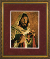 Sacred Heart of Jesus by Jason Jenicke Matted - Standard Gold Framed Art