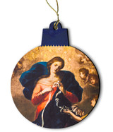 Mary Undoer of Knots Detail Wood Ornament