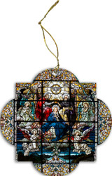 The Coronation Stained Glass Wood Ornament