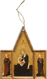 Madonna of Humility with Sts. Apollonia and Margaret Triptych Wood Ornament