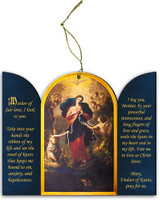 Mary Undoer of Knots Triptych Wood Ornament