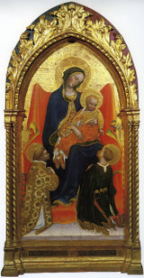 Madonna and Child with Saints Lawrence and Julian by Gentile da Fabriano Print