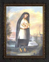 St. Kateri Tekakwitha - Ornate Dark Framed Art