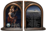 St. Christopher Navy Bookends