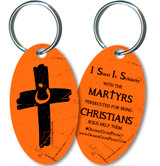Orange Cross Project Martyr Solidarity Oval Keychain