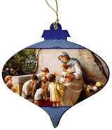 Adoration (Mary and Jesus with Children) by Guiseppe Magni Wood Ornament