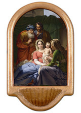 Holy Family with Grandparents Joachim and Anne Holy Water Font