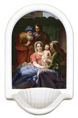 Holy Family with Grandparents Joachim and Anne Holy Water Font