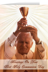 Pope Saint John Paul II First Communion Greeting Card