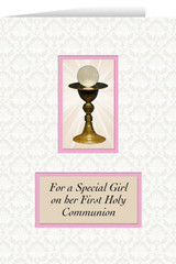 Girl's Chalice First Communion Greeting Card