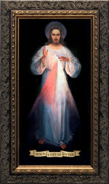 Divine Mercy Vilnius Original - Ornate Dark Framed Art