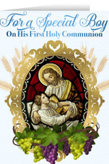 Christ and Child First Communion Boy Greeting Card