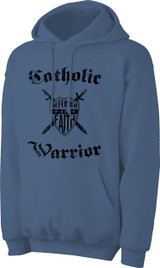 Catholic Warrior Defender of the Faith Hoodie Basic Red and Blue