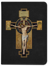 Personalized Catholic Bible with Benedictine Cross Cover - Black RSVCE