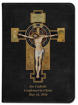 Personalized Catholic Bible with Benedictine Cross Cover - Black NABRE