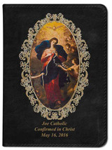 Personalized Catholic Bible with Mary Undoer of Knots Cover - Black NABRE