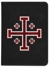 Personalized Catholic Bible with Cross of Jerusalem (Crusader) Cover - Black RSVCE