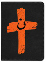 Personalized Catholic Bible with Orange Cross Cover - Black RSVCE