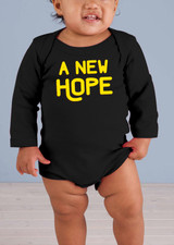 A New Hope Long-Sleeve Black Baby Onesie