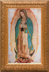 Our Lady of Guadalupe (Traditional) - Gold Framed Canvas