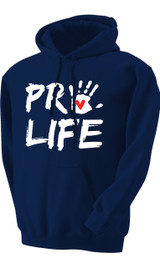 Pro-Life with Handprint Hoodie