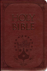 Laser Embossed Catholic Bible with Discalced Carmelite Crest 2 Cover - Burgundy NABRE