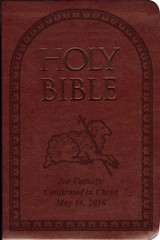 Laser Embossed Catholic Bible with Lamb Cover - Burgundy NABRE