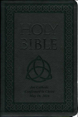 Laser Embossed Catholic Bible with Celtic Knot Cover - Black NABRE