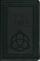 Laser Embossed Catholic Bible with Celtic Knot Cover - Black NABRE