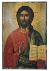 Christ the Teacher Rustic Wood Icon Plaque