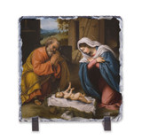 Nativity with Reaching Jesus Square Slate Tile