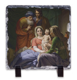 Holy Family with Grandparents Joachim and Anne Square Slate Tile