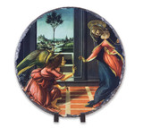 Annunciation by Botticelli Round Slate Tile