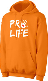 Pro-Life with Handprint Neon Hoodie