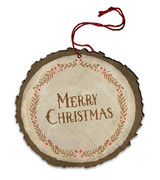 Vintage "Merry Christmas" Garnish Wood Ornament