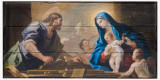 Holy Family with Joseph at the Workbench by Luca Giordano Rustic Wood Plaque