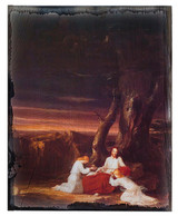 Angels Ministering to Christ in the Wilderness by Thomas Cole Rustic Wood Plaque