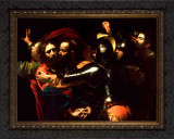 The Taking of Christ by Caravaggio - Ornate Dark Framed Art